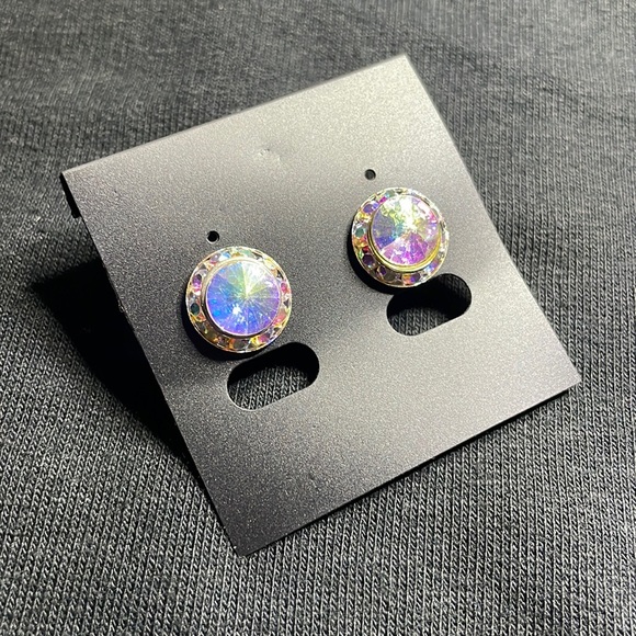 11mm Crystal AB - Dance / Cheer / Beauty Pageant Competition Stud earrings - Picture 4 of 15